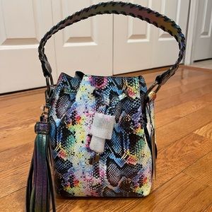 Snake Skin Multicolor Bucket/Crossbody Bag